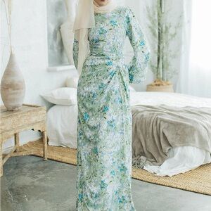 Lameeramoda Hailey Floral dress Dusty blue